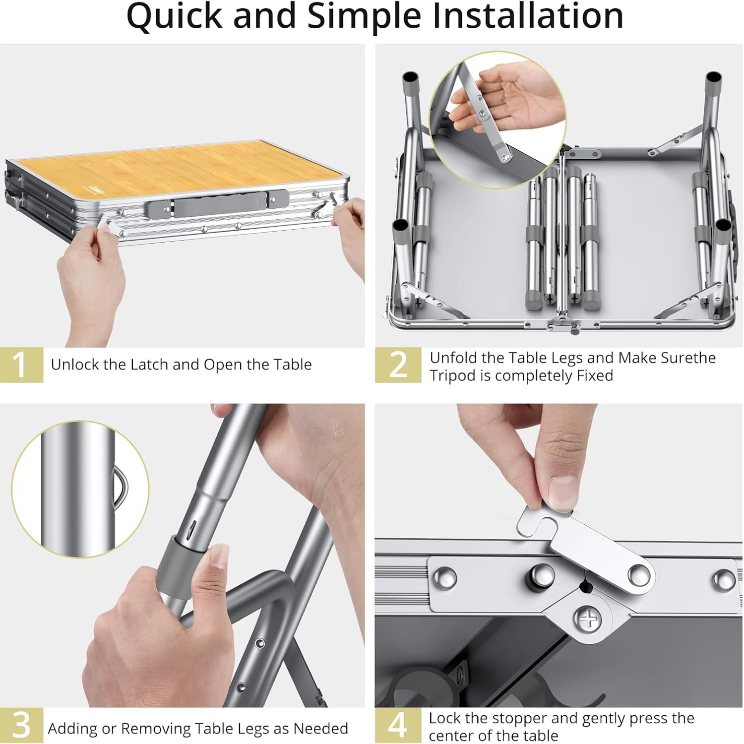 Adjustable Height Camping Table 2ft: image 10