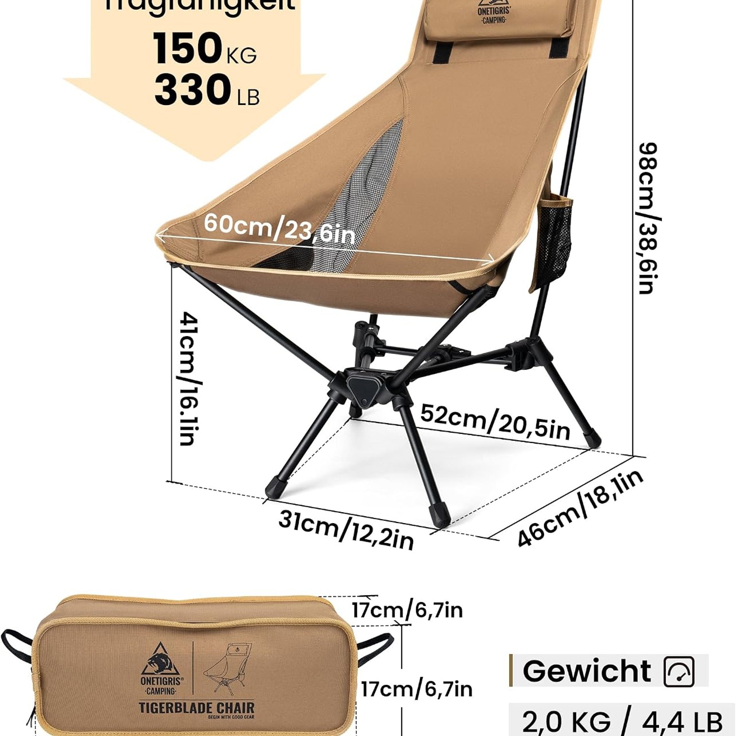 OneTigris High Back Camping Chair: image 3