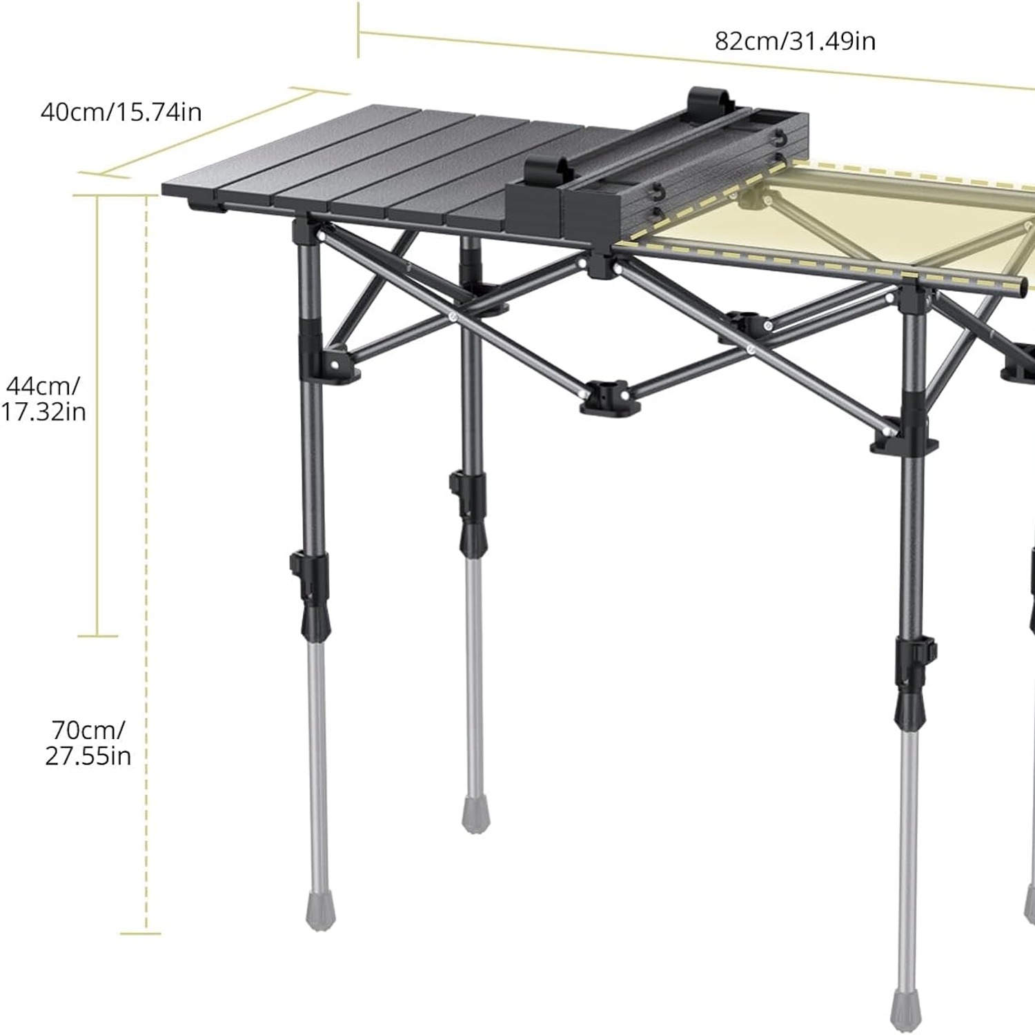 Anbte Roll Top Camping Table (3ft, Two Heights): image 4