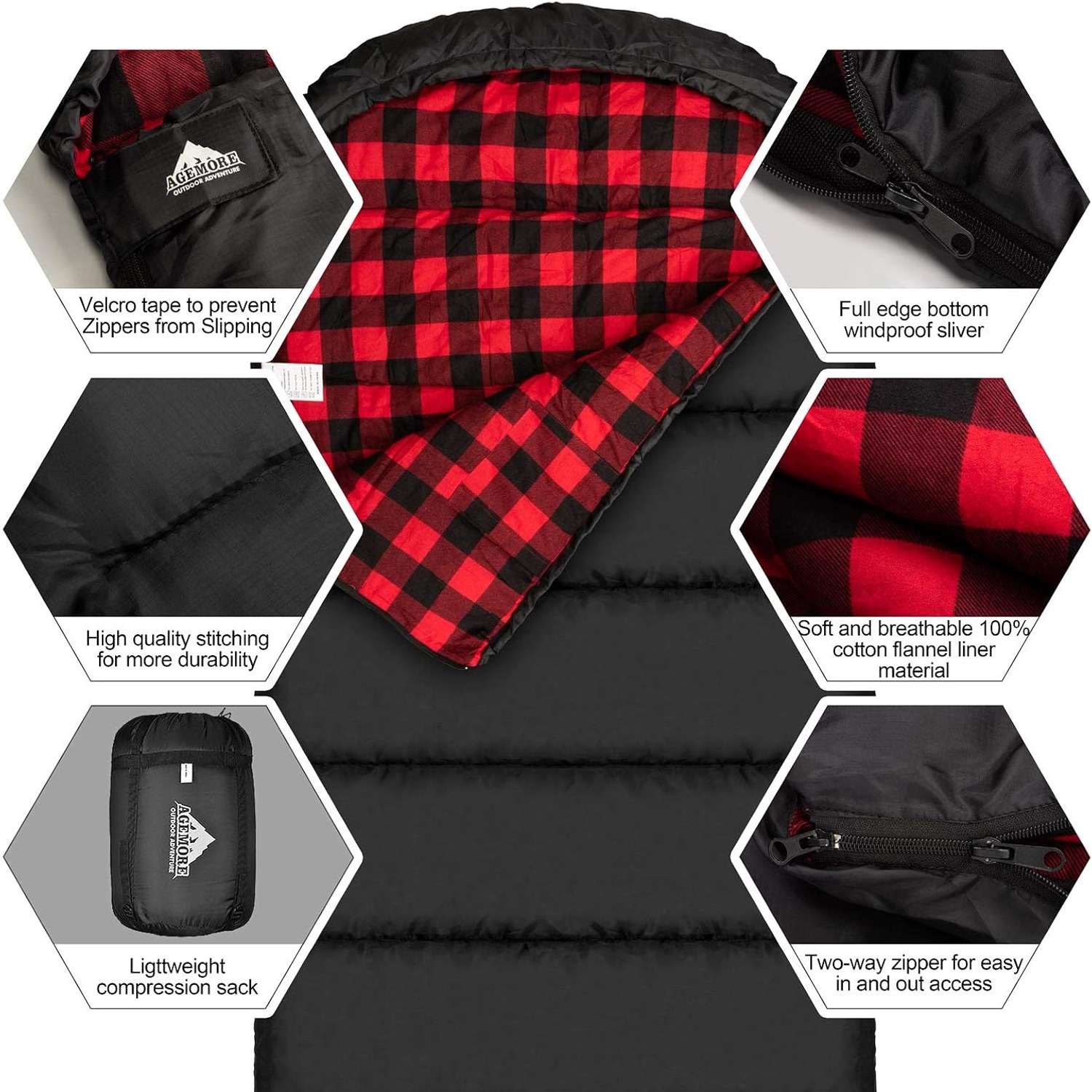 Mcota Cotton Flannel Sleeping Bag: image 4