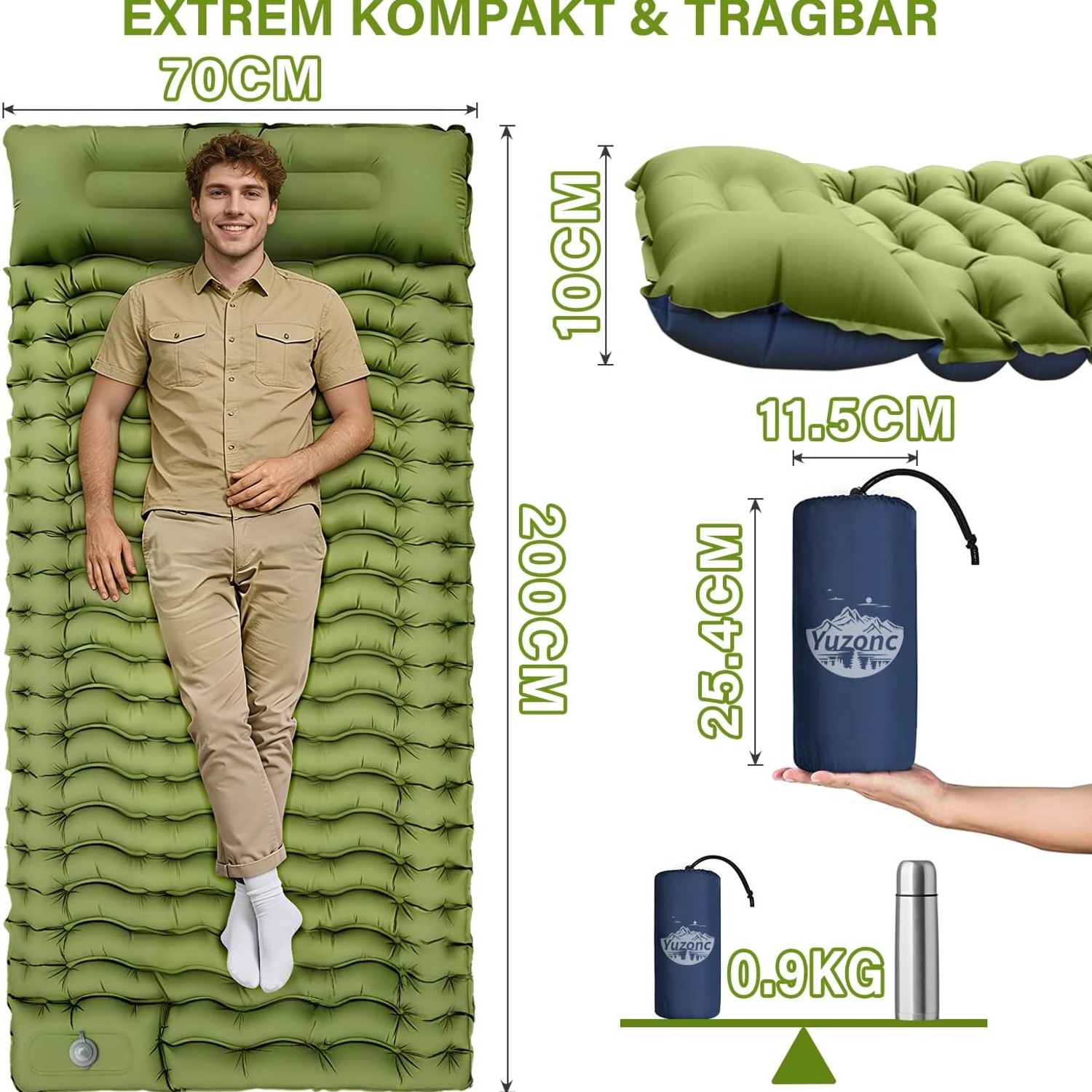 Foot Pump Camping Air Mattress with Built-In Pillow: image 5