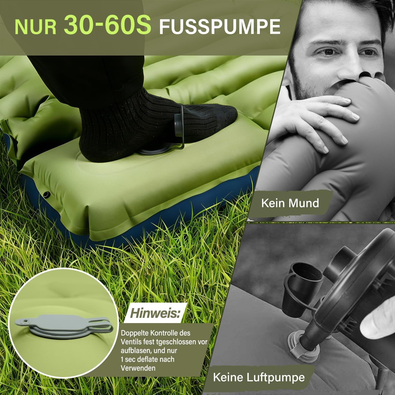 Foot Pump Camping Air Mattress with Built-In Pillow: image 6